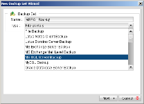 Select MSMSQ/MySQL backup set type as per requirements